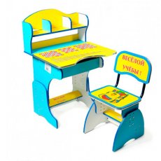 Парта+стул Baby Tilly "Веселой учебы" E2878 Blue&Yellow (голубая с желтым)