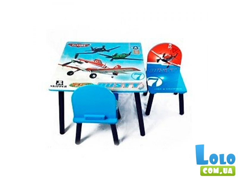 Стол + 2 стула Baby Tilly "Самолеты" BT-CWT-0003 (голубой)