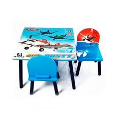 Стол + 2 стула Baby Tilly "Самолеты" BT-CWT-0003 (голубой)