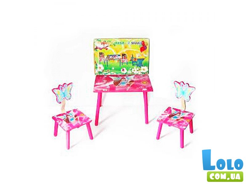 Стол + 2 стула Baby Tilly "Винкс" W02-5155 (розовый)