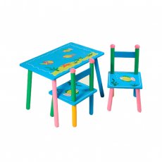 Стол + 2 стула Baby Tilly "Океан" W02-5313 (голубой)