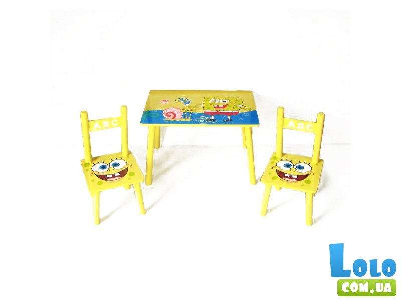 Стол + 2 стула Baby Tilly "Губка Боб" W02-5361 (желтый)