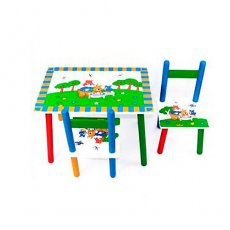 Стол + 2 стула Baby Tilly "Бурундуки" W02-596 (зеленый)