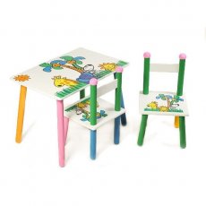 Стол + 2 стула Baby Tilly "Джунгли" Z-004 (белый)