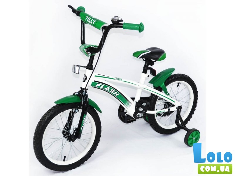 Велосипед двухколесный Baby Tilly Flash 16" BT-CB-0043 Green (зеленый с белым)