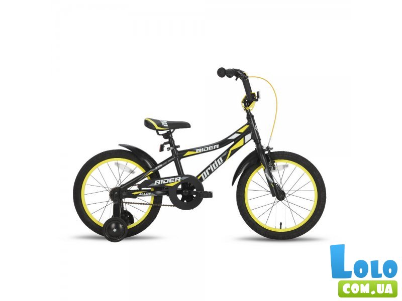 Велосипед двухколесный Pride Rider 18'' 2015 SKD-93-21 (черный с жёлтым), матовый