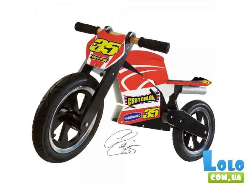 Беговел деревянный Kiddi Moto Heroes 12" SKD-65-27 (красный), с автографом Cal Crutchlow