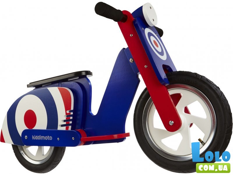 Беговел деревянный Kiddi Moto Scooter 12" SKD-07-71 (синий с красным)