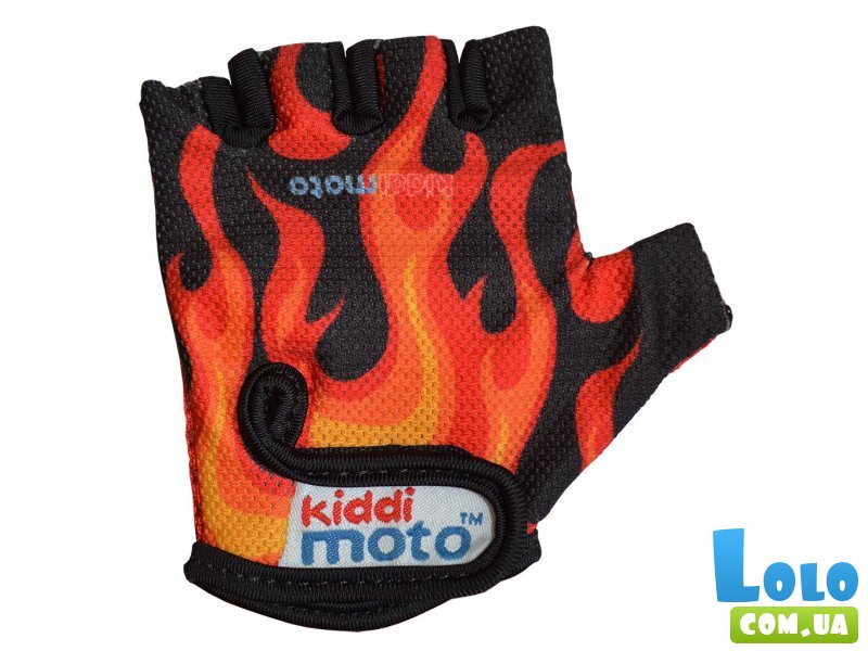 Перчатки для велосипеда Kiddi Moto "Языки пламени" CLO-66-96 (чёрные), размер S