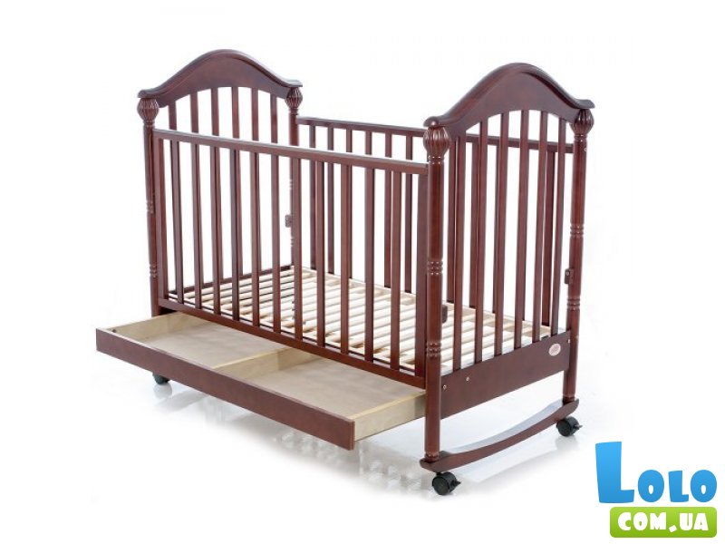 Кроватка деревянная Baby Care BC-419BC, черный темный орех ламель R