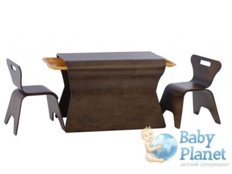 Деревянный стол+2 стула Bloom Otto Mocha (коричневый)