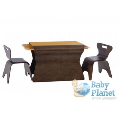 Деревянный стол+2 стула Bloom Otto Mocha (коричневый)
