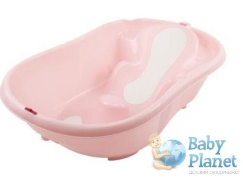 Ванночка для купания Baby Ok Onda Evolution 38080035/55 (розовая), с термодатчиком