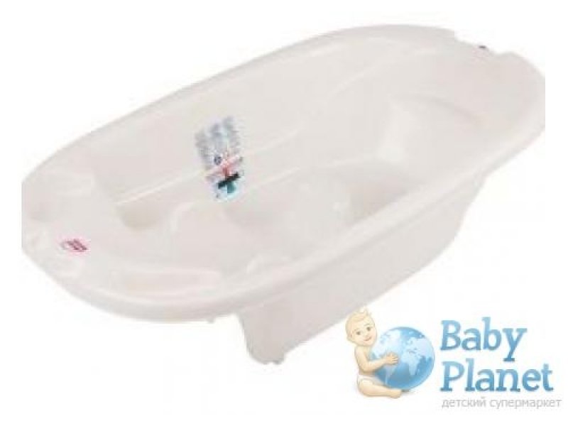Ванночка для купания Baby Ok Onda (белая перламутровая), с термодатчиком
