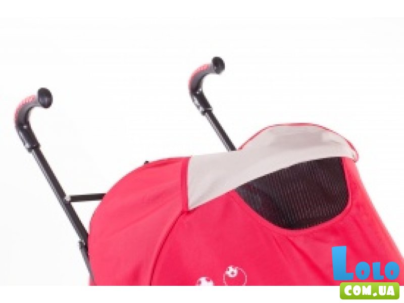 Прогулочная коляска-трость Geoby D208R-W3QR (красная с розовым)