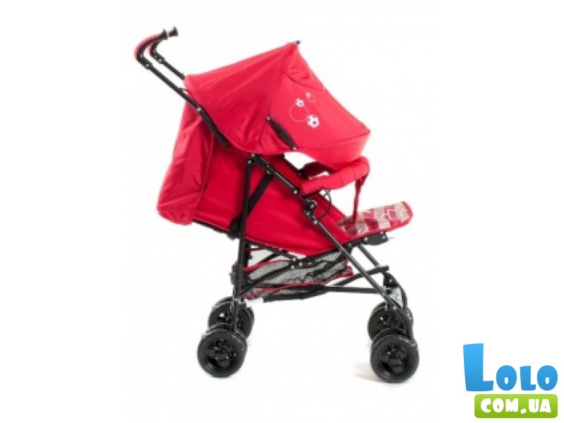 Прогулочная коляска-трость Geoby D208R-W3QR (красная с розовым)