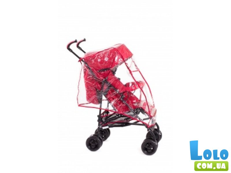 Прогулочная коляска-трость Geoby D208R-W3QR (красная с розовым)