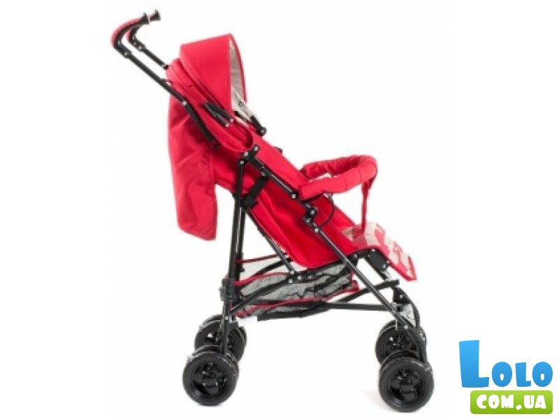 Прогулочная коляска-трость Geoby D208R-W3QR (красная с розовым)