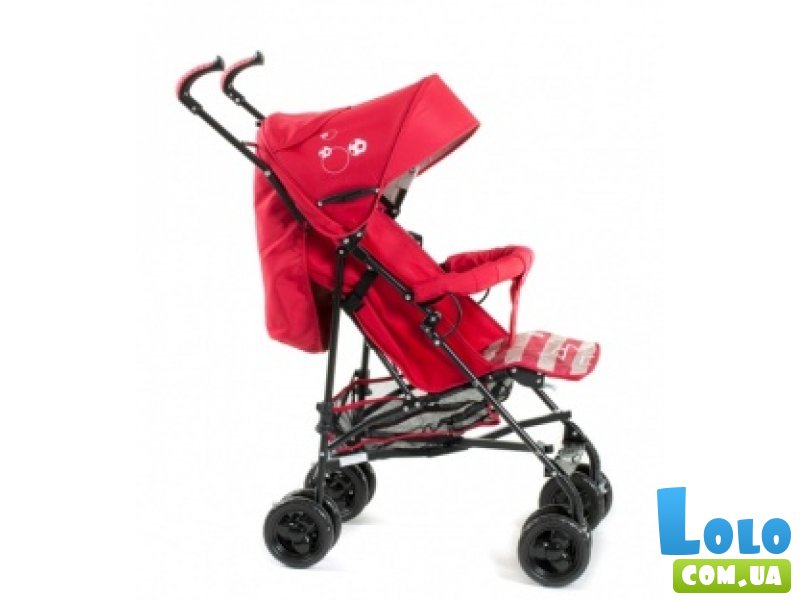 Прогулочная коляска-трость Geoby D208R-W3QR (красная с розовым)