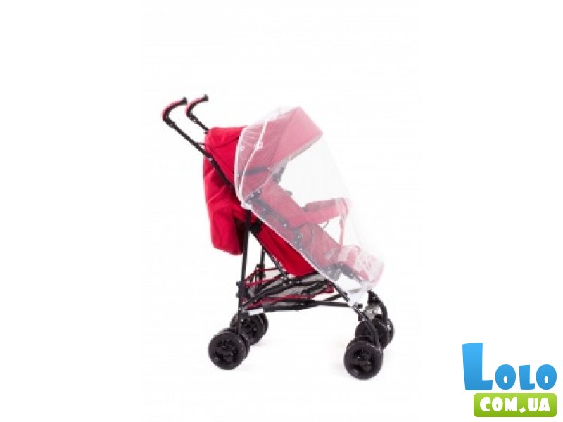Прогулочная коляска-трость Geoby D208R-W3QR (красная с розовым)