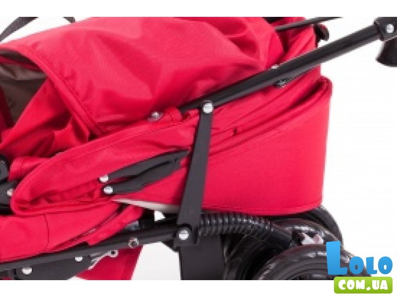 Прогулочная коляска-трость Geoby D208R-W3QR (красная с розовым)