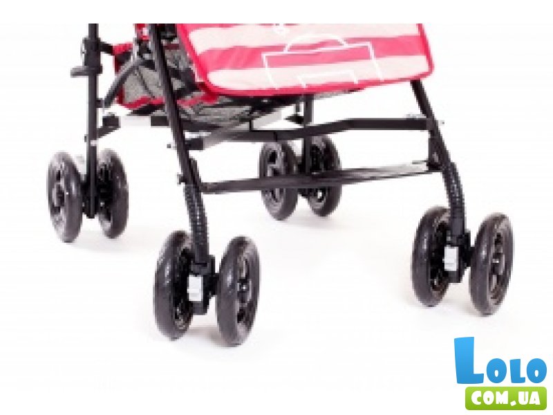 Прогулочная коляска-трость Geoby D208R-W3QR (красная с розовым)