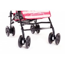 Прогулочная коляска-трость Geoby D208R-W3QR (красная с розовым)