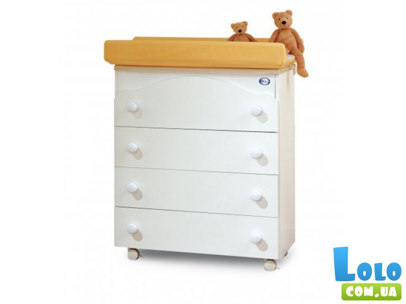 Комод-пеленатор с ванночкой Pali Four, White