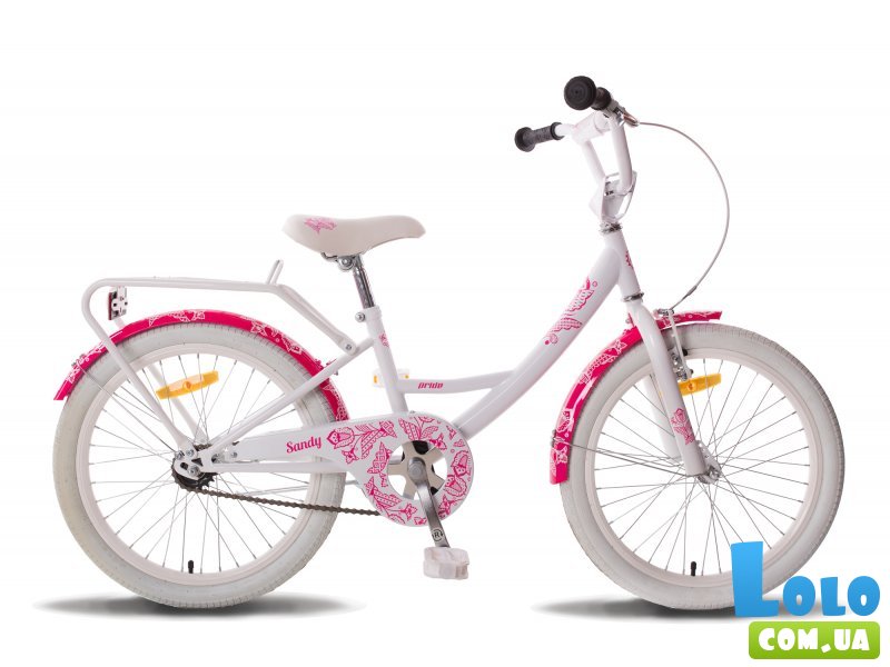 Велосипед 20" PRIDE SANDY 2015, бело-розовый глянцевый