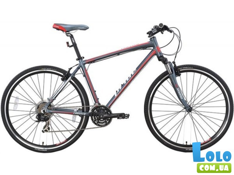 Велосипед 28'' PRIDE CROSS 1.0 рама - 17" 2015, серо-красный матовый