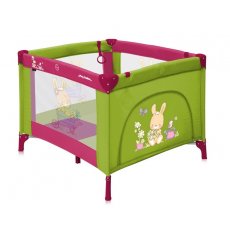 Манеж Bertoni Play Station Green&Pink Bunnies (зеленый с розовым), с рисунком