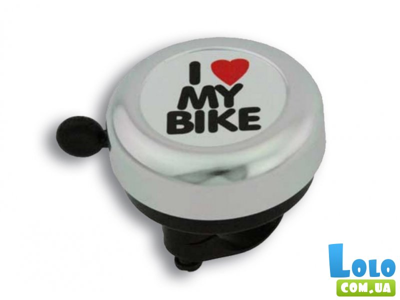 Звонок Green Cycle GCB-1051A-BK "I love my bike", белый