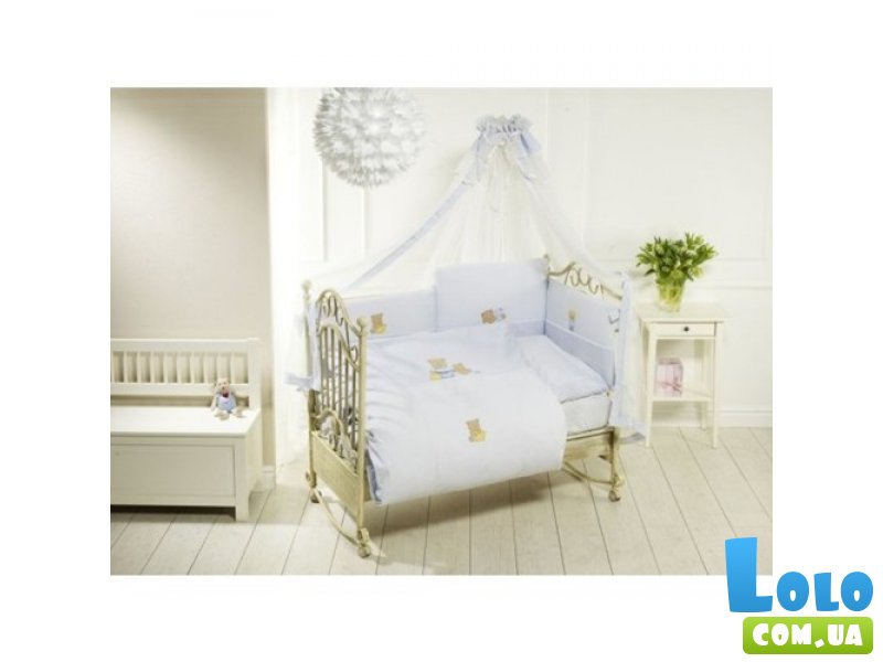 Постельный комплект Feretti Sleepy bear blue антибактериальный, голубой