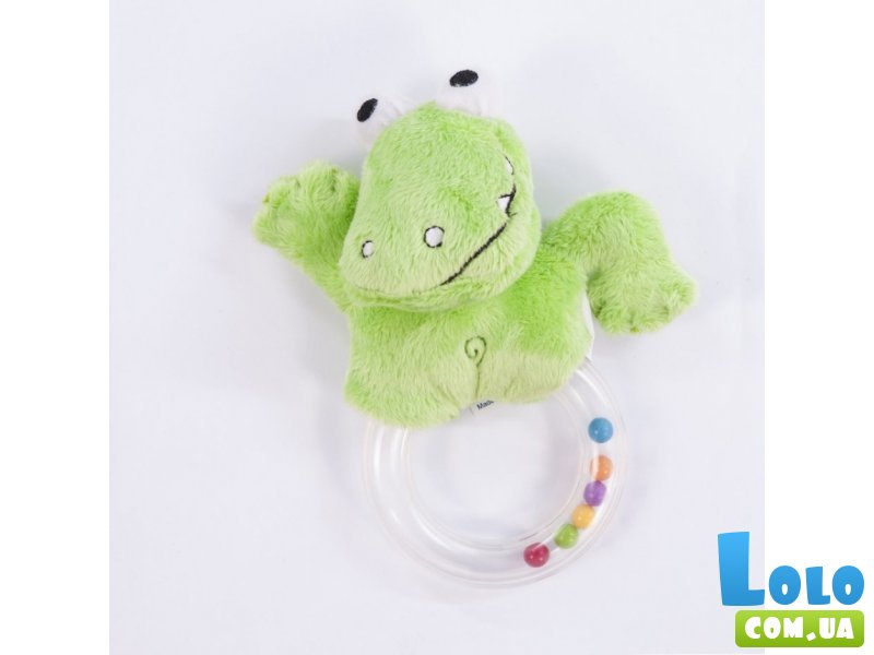 Мягкая игрушка-погремушка с кольцом Biba Toys "Крокодильчик" (618JF)