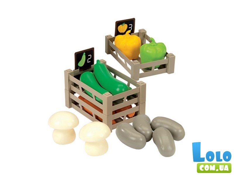 Игровой набор "Овощной киоск Chef-Cook" с тележкой и корзинкой (40 аксессуаров), Ecoiffier