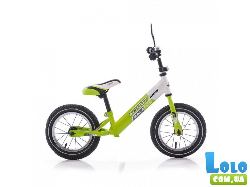 Беговел Azimut Balance Bike 12" Air (графит-салатовый)