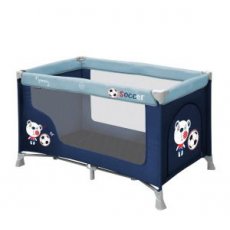 Кроватка-манеж Bertoni Nanny 2 Layers Blue Soccer (синяя с голубым), с рисунком