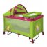 Кроватка-манеж Bertoni Nanny 2 Layers Rocker Plus Green&Pink (зеленая с розовым), с рисунком