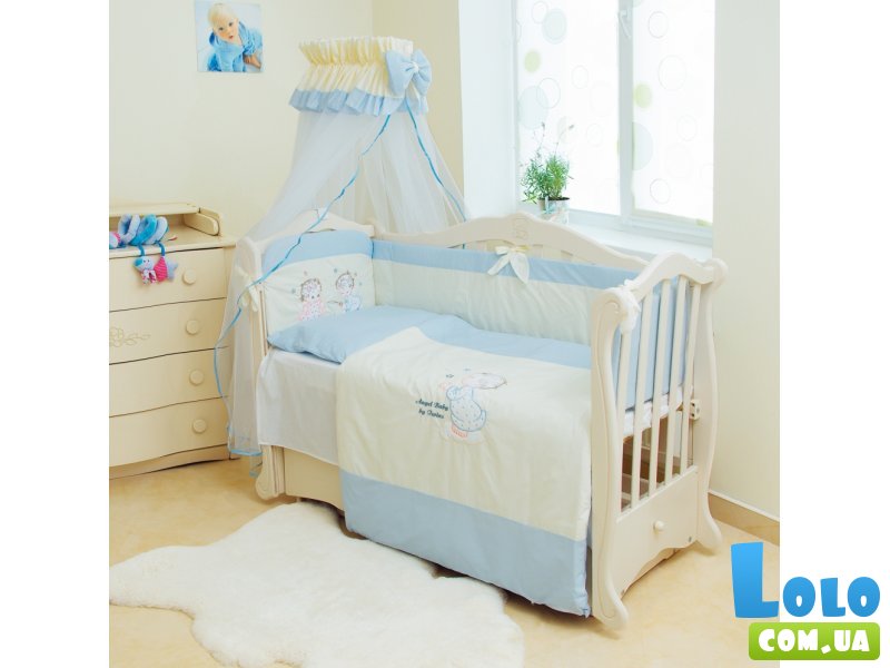 Детская постель Twins Evolution А-006 Ангелочки (7 эл.) голубой