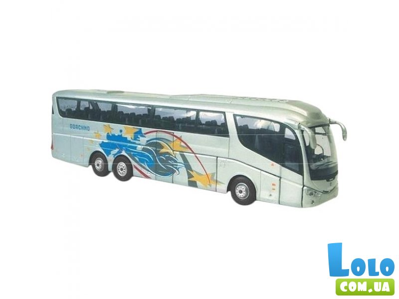 Автомодель CARARAMA "Автобус Scania-турист", серого цвета, в масштабе 1:50