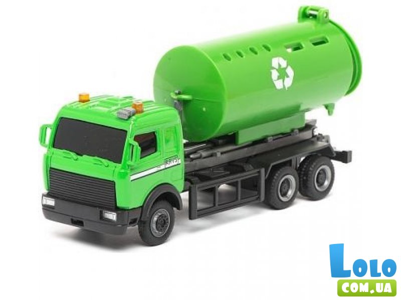 Набор Cararama Уборка города "2 мусоровоза + 2 прицепа +грузовик с цистерной"