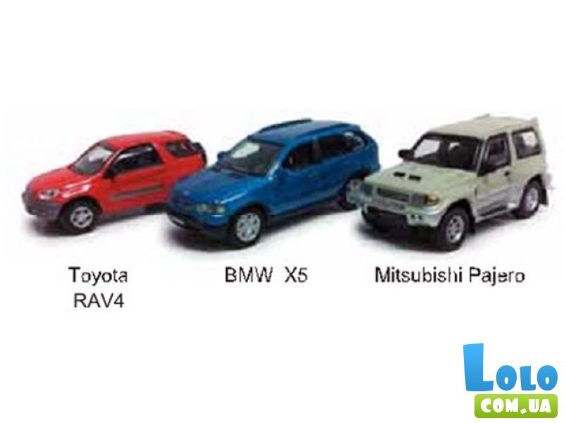 Набор автомоделей Cararama Toyota RAV4+BMW X5+Mitsubishi Pajero, (масштаб 1:72)