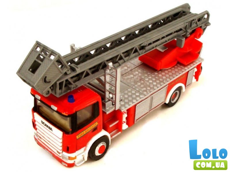Автомодель Cararama "Пожарный автомобиль Scania с лестницей", (масштаб 1:80)