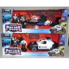 Игрушечный набор CHAP MEI серии "Полиция", в асорт. (машинка/вертолёт, мотоцикл, фигурки, аксессуары)
