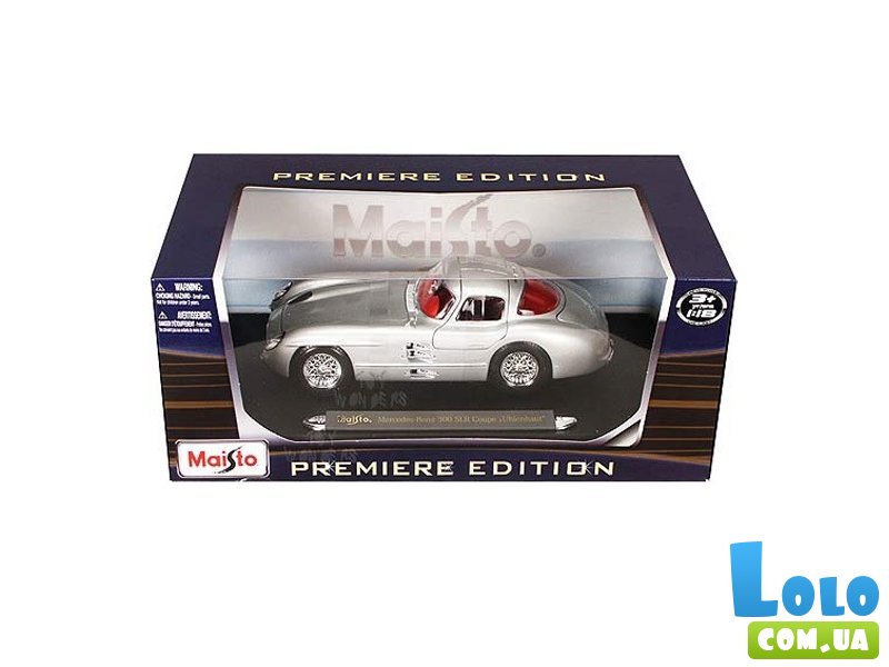 Автомодель (1:18) 1955 Mercedes Benz 300 SLR "Uhlenhaut Coupe" серебристый