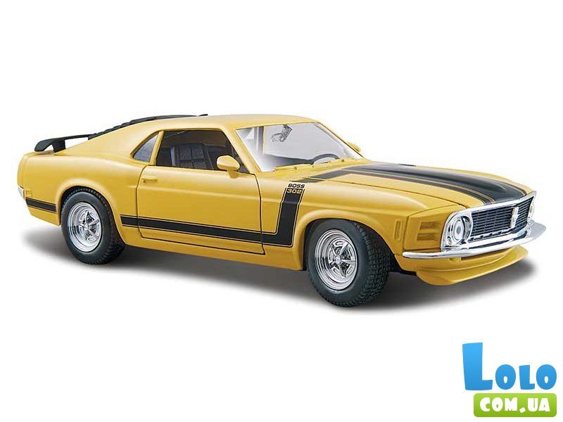 Машинка игрушечная 70 Ford Boss Mustang Maisto, жёлтый, масштаб 1:24