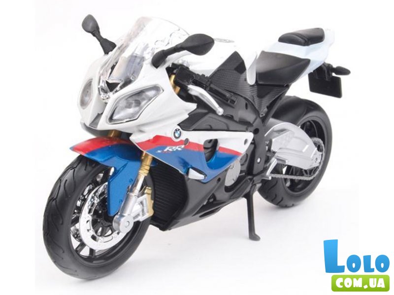 Мотоцикл игрушечный Maisto масштаб 1:12  BMW S1000RR бело-голубого цвета
