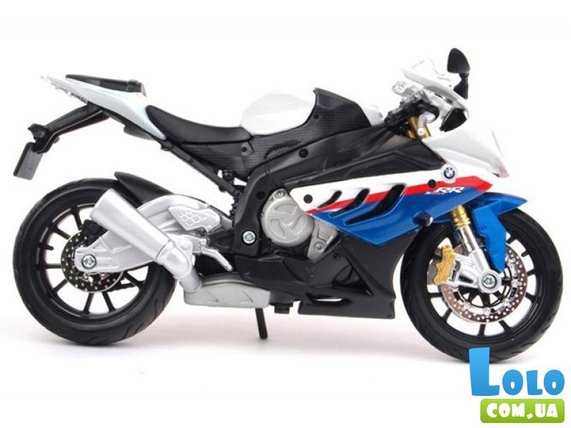 Мотоцикл игрушечный Maisto масштаб 1:12  BMW S1000RR бело-голубого цвета