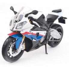 Мотоцикл игрушечный Maisto масштаб 1:12  BMW S1000RR бело-голубого цвета