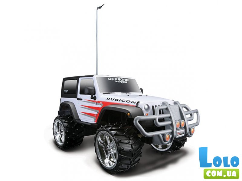 Машинка игрушечная на радиоуправлении Maisto Jeep Wrangler Rubicon, масштаб 1:16, бело красный